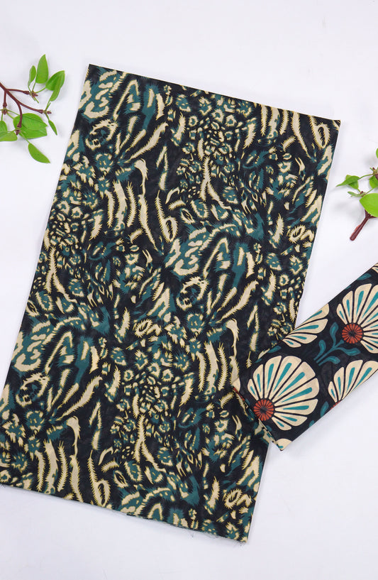 Aura by Amna Khadija Printed Lawn Unstitched 2 Piece Suit - D-14 - AM25AURA - Black - Summer Collection