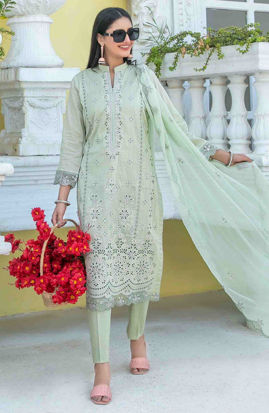 Mihrimia by Tawakkal Fabrics Embroidered Lawn Unstitched 3 Piece Suit - D-1750 - TF25MHNK - Green - Summer Collection