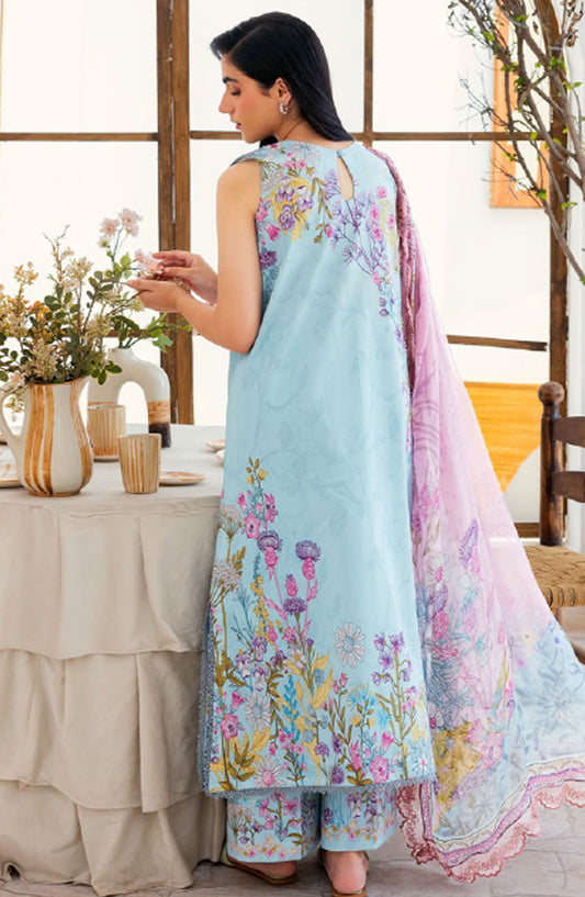 Florent Printed Lawn Unstitched 3 Piece Suit - FL-09 - FL25LUP - Blue - Summer Collection