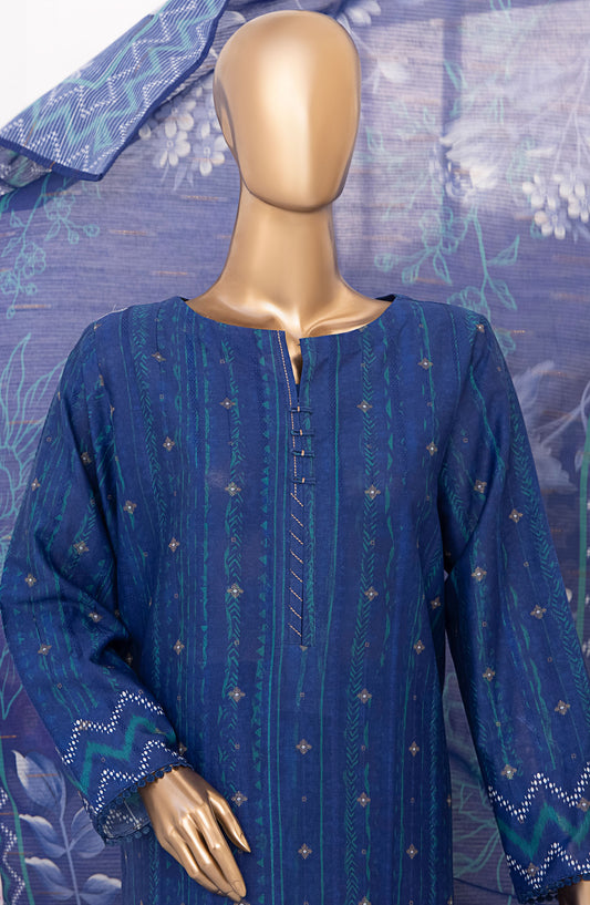 HZ Textile Printed Lawn Unstitched 3 Piece Suit - NJP-07 - HZ25NKJP - Blue - Summer Collection