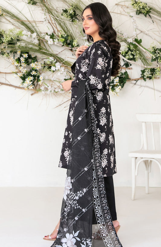 Sehra by Tawakkal Fabrics Digital Printed Lawn Unstitched 3 Piece Suit - TF25SHR - D-1180 - Black - Summer Collection