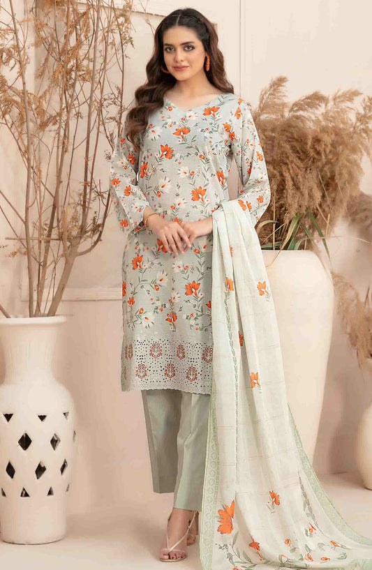 Meheroon by Tawakkal Fabrics Embroidered Lawn Unstitched 3 Piece Suit - D-1108 - TF25MELDPV2 - Green - Summer Collection