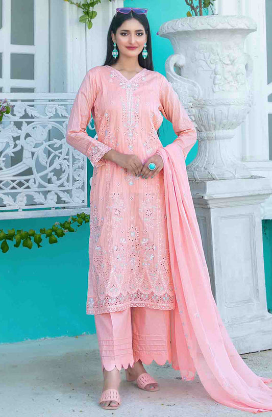 Mihrimia by Tawakkal Fabrics Embroidered Lawn Unstitched 3 Piece Suit - D-1748 - TF25MHNK - Pink - Summer Collection
