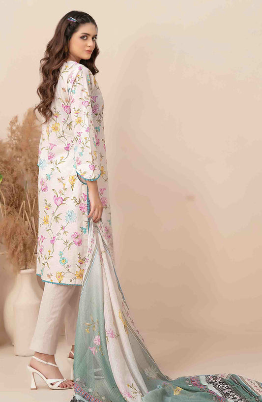 Meheroon by Tawakkal Fabrics Embroidered Lawn Unstitched 3 Piece Suit - D-1107 - TF25MELDPV2 - Off White - Summer Collection