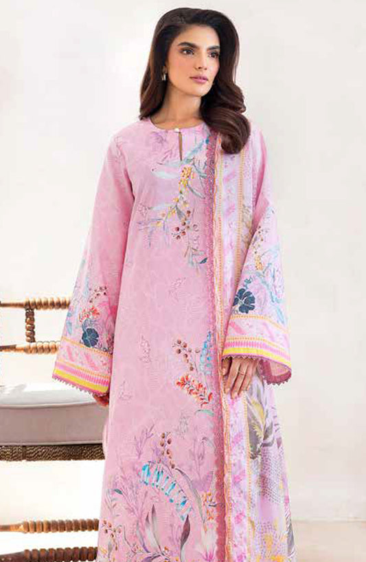 Florent Printed Lawn Unstitched 3 Piece Suit - FL-07 B - FL25LUP - Pink - Summer Collection