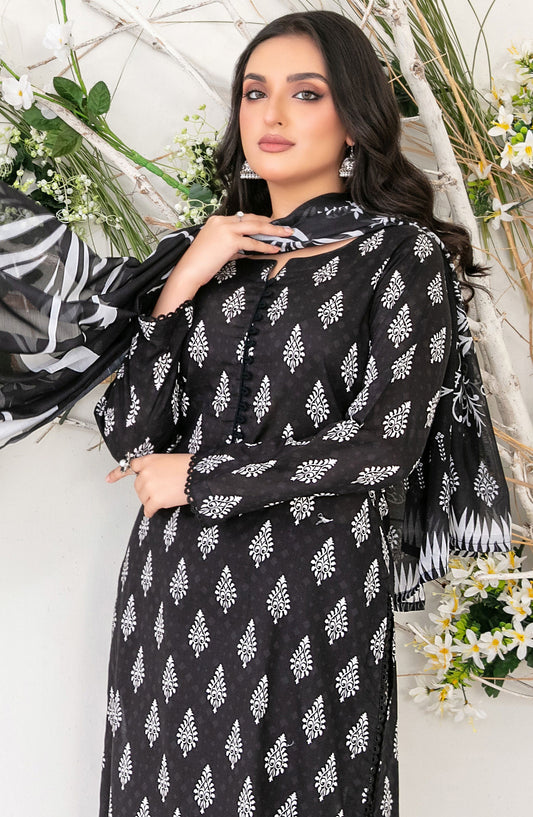 Sehra by Tawakkal Fabrics Digital Printed Lawn Unstitched 3 Piece Suit - TF25SHR - D-1178 - Black - Summer Collection