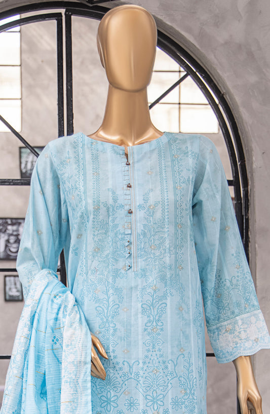HZ Textile Printed Lawn Unstitched 3 Piece Suit - NJP-05 - HZ25NKJP - Blue - Summer Collection