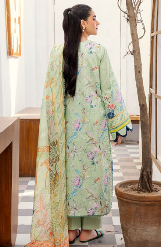 Florent Printed Lawn Unstitched 3 Piece Suit - FL-07 A - FL25LUP - Green - Summer Collection