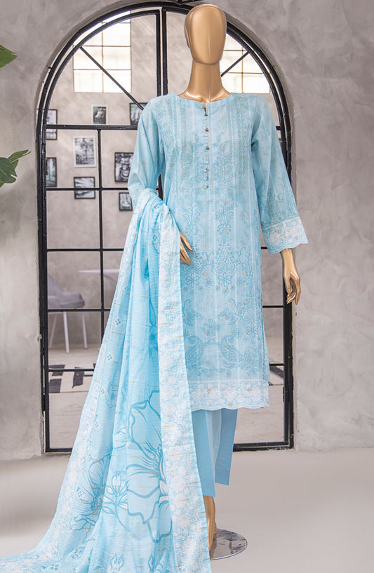 HZ Textile Printed Lawn Unstitched 3 Piece Suit - NJP-05 - HZ25NKJP - Blue - Summer Collection