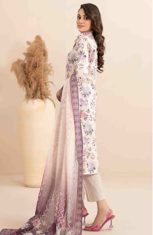 Meheroon by Tawakkal Fabrics Embroidered Lawn Unstitched 3 Piece Suit - D-1105 - TF25MELDPV2 - White - Summer Collection