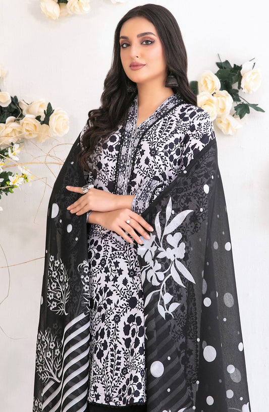 Sehra by Tawakkal Fabrics Digital Printed Lawn Unstitched 3 Piece Suit - TF25SHR - D-1177 - Black - Summer Collection
