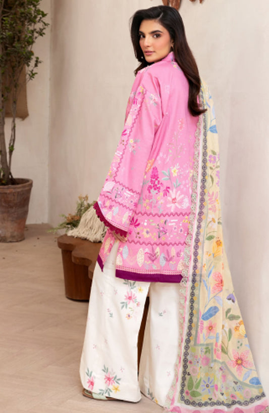 Florent Printed Lawn Unstitched 3 Piece Suit - FL-06 B - FL25LUP - Pink - Summer Collection