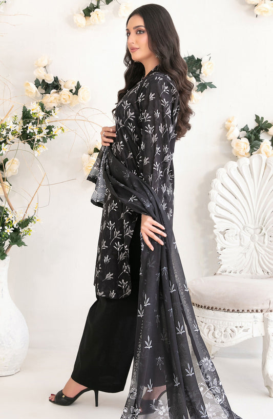 Sehra by Tawakkal Fabrics Digital Printed Lawn Unstitched 3 Piece Suit - TF25SHR - D-1176 - Black - Summer Collection