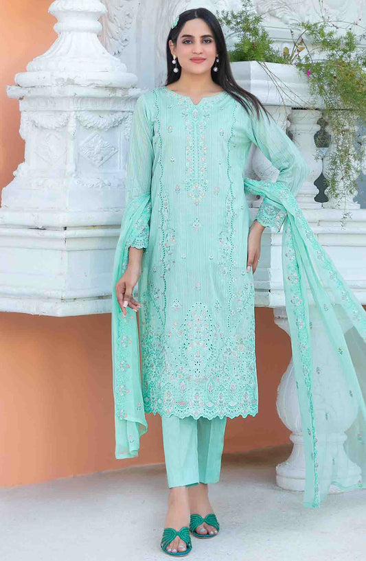Mihrimia by Tawakkal Fabrics Embroidered Lawn Unstitched 3 Piece Suit - D-1745 - TF25MHNK - Green - Summer Collection