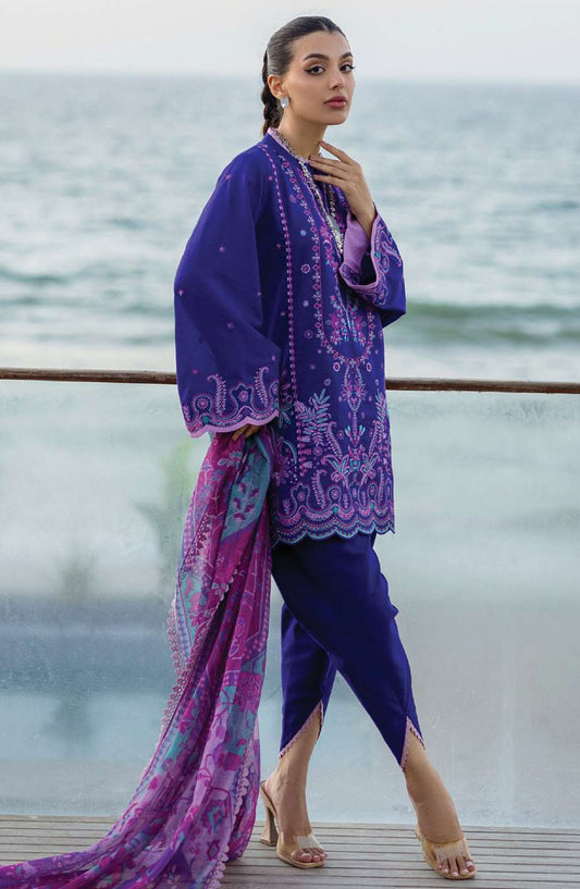 Tahra by Zainab Chottani Embroidered Lawn Unstitched 3 Piece Suit - D-11 - ZC25THEL - Purple - Summer Collection
