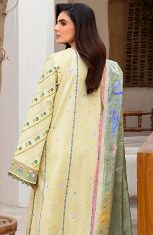 Florent Printed Lawn Unstitched 3 Piece Suit - FL-04 B - FL25LUP - Green - Summer Collection