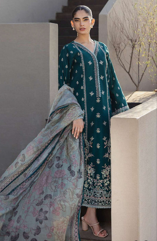 Tahra by Zainab Chottani Embroidered Lawn Unstitched 3 Piece Suit - D-08 - ZC25THEL - Green - Summer Collection