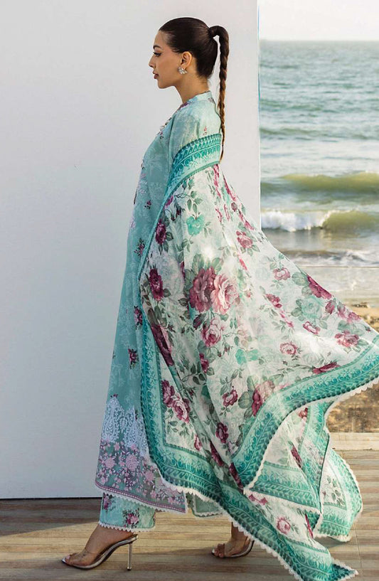 Tahra by Zainab Chottani Embroidered Lawn Unstitched 3 Piece Suit - D-02 - ZC25THEL - Green - Summer Collection