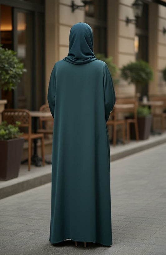 Kohinoor by TGM Front Open Premium Fabric Abaya - Tazlima - TGM25KOH - Green