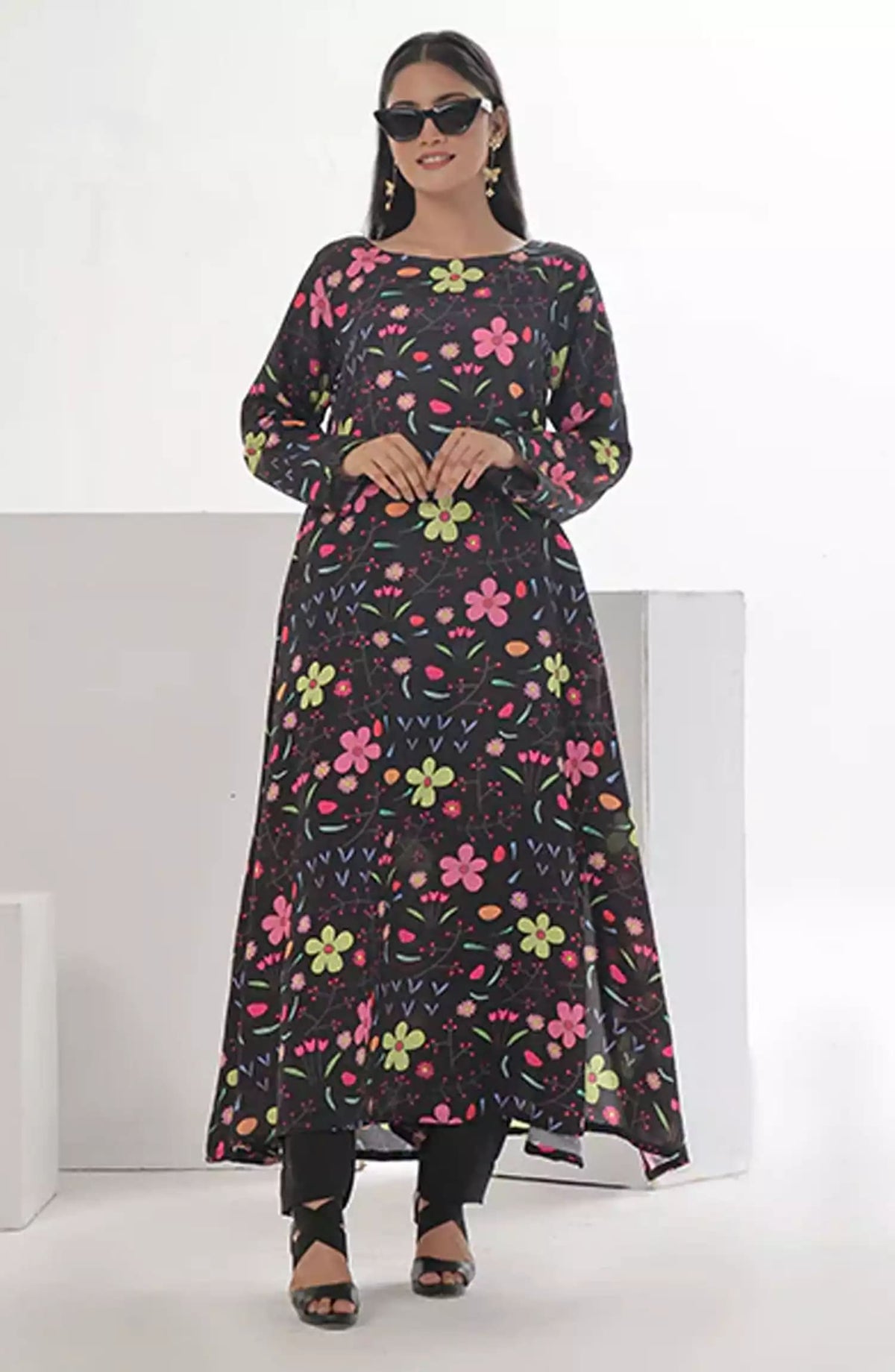 Nazmina Floret Luxury Swiss Lawn Collection 2 Pc - TF-03 Spike Floral