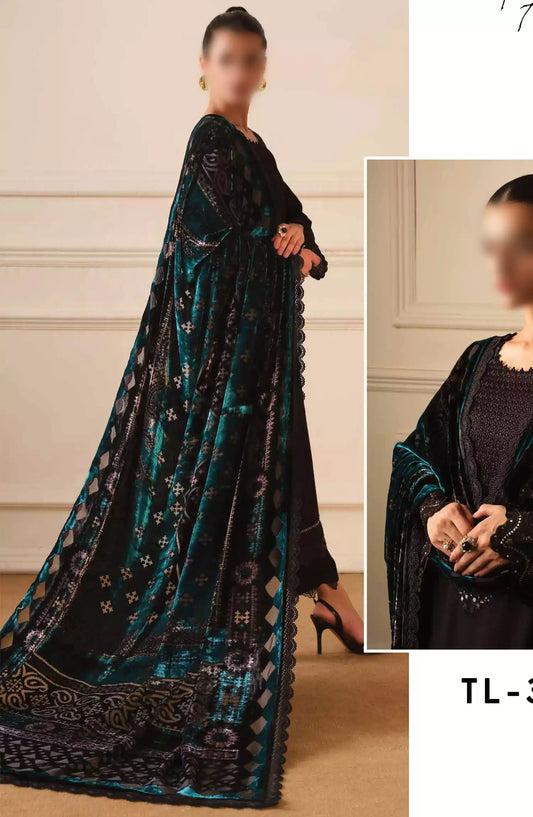 Tehzeeb Embroidered Leather Peach Collection - TL-304