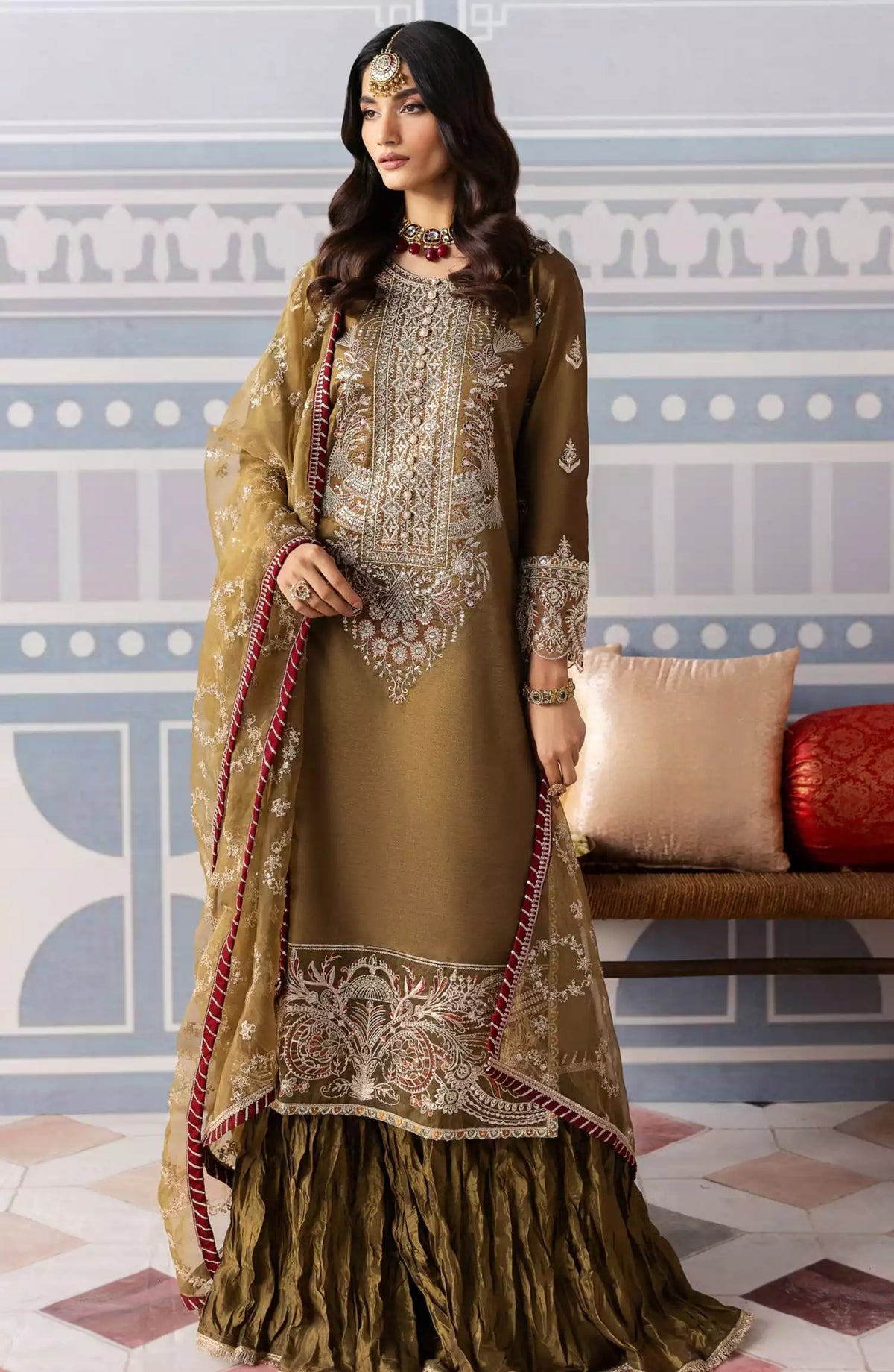 Sahane There She Glows - Luxury Unstitched Raw Silk Collection - TSG-02 Olivine