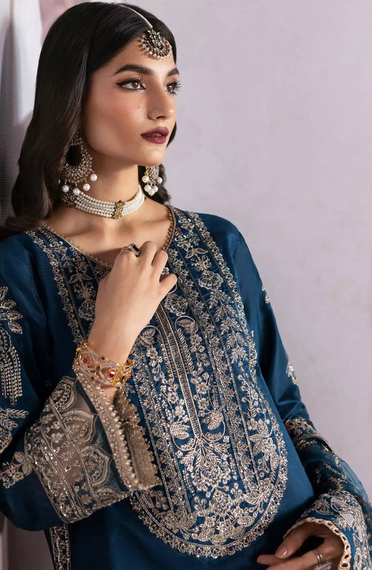 Sahane There She Glows - Luxury Unstitched Raw Silk Collection - TSG-04 Azure