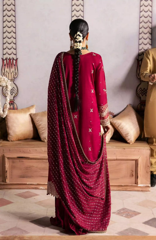 Sahane There She Glows - Luxury Unstitched Raw Silk Collection - TSG-07 Merlot