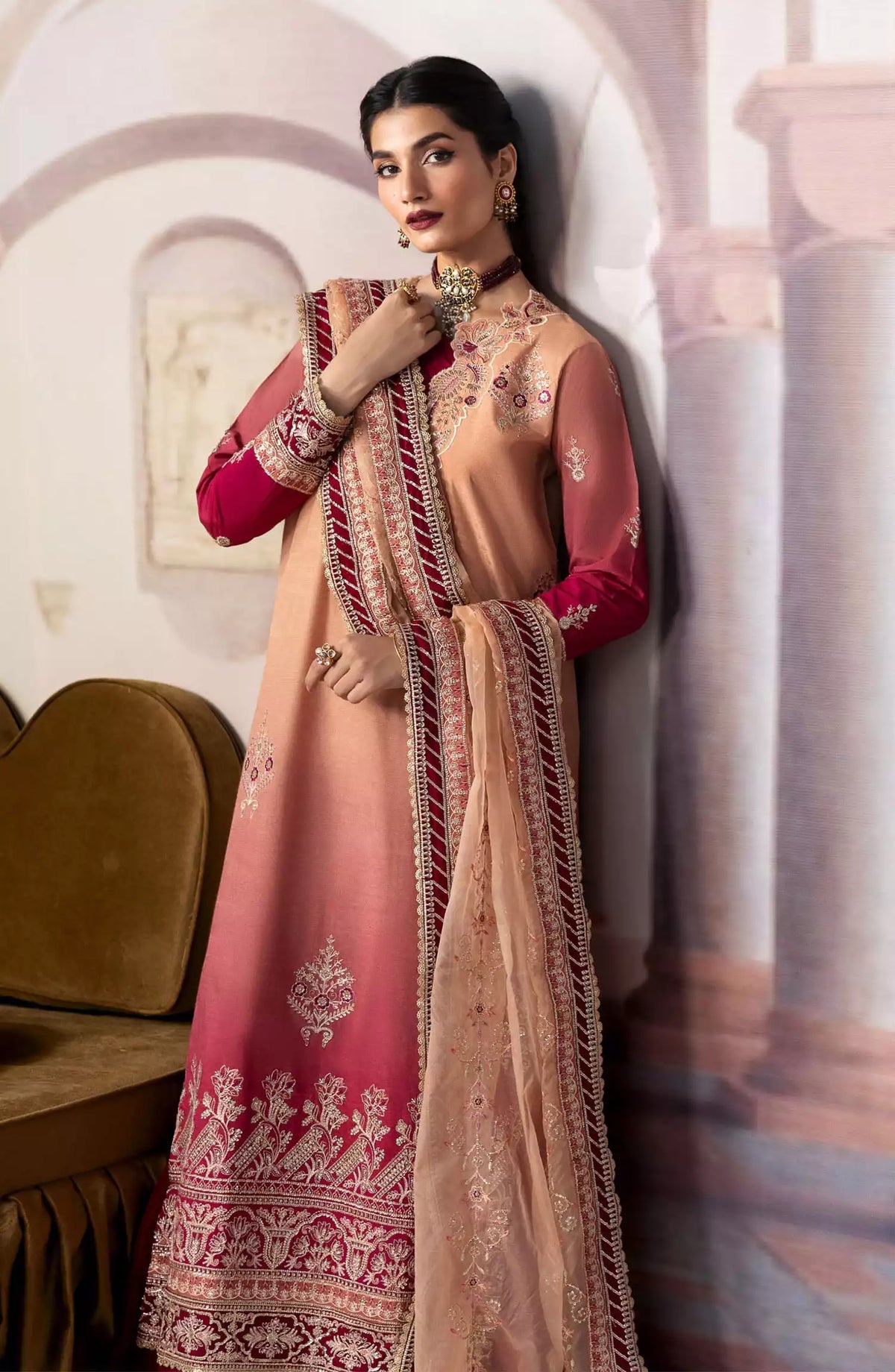 Sahane There She Glows - Luxury Unstitched Raw Silk Collection - TSG-08 Ember