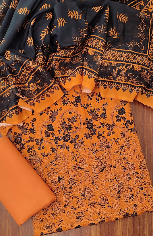 Unstitched Chikankari Lawn 3 Pcs Collection - UCL 06