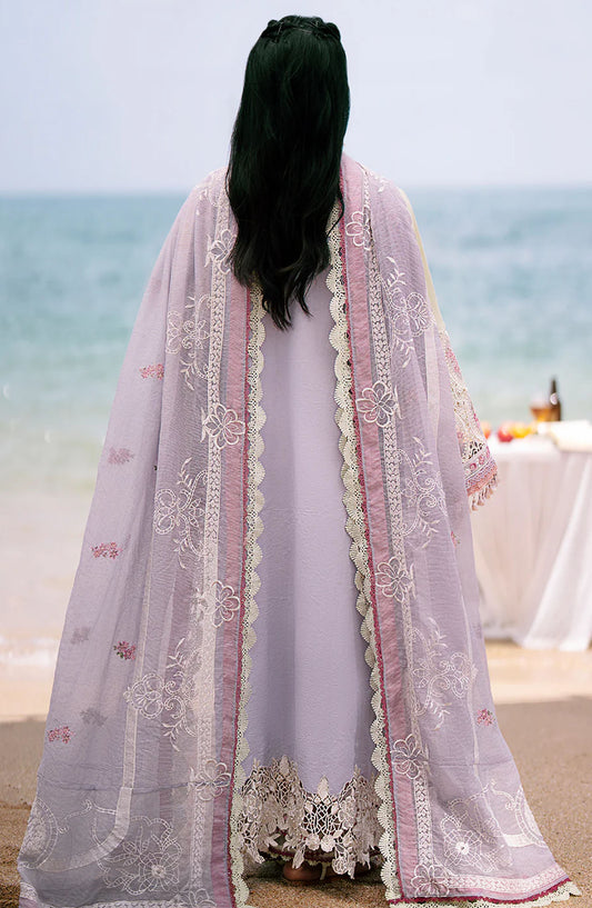 Dastan by AJR Embroidered Lawn Unstitched 3 Piece - Wave - AJR25DL - Purple - Summer Collection
