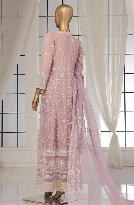 Mahpara by Sadabahar Embroidered Net Stitched 3 Piece Frock - D-02 - SB25MFF - Pink - Festive Collection