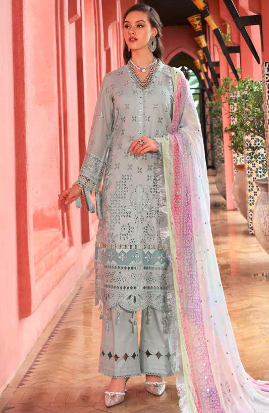 Bazar by Nureh Chikankari Lawn Unstitched 3 Piece Suit - NE-111 - NU25BCL - Blue - Summer Collection