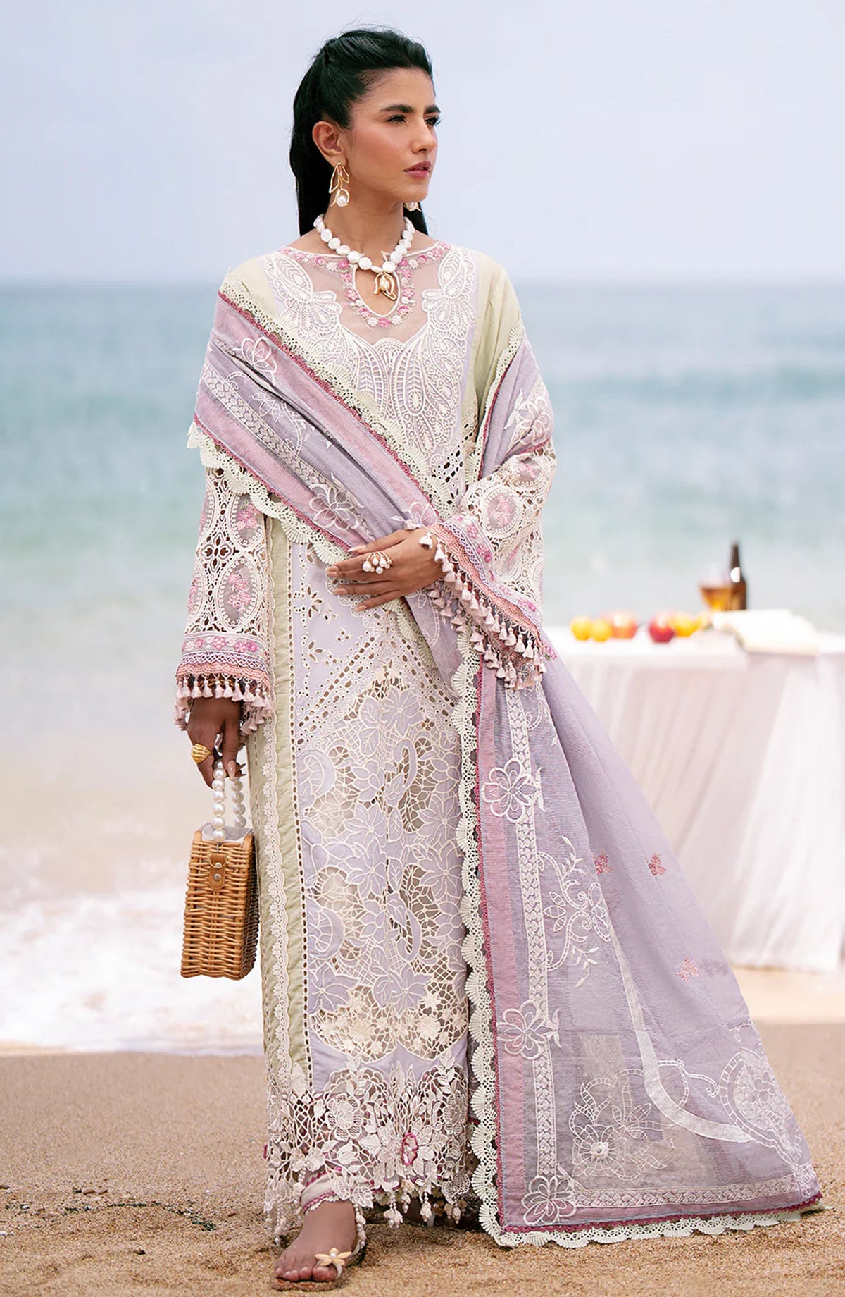 Dastan by AJR Embroidered Lawn Unstitched 3 Piece - Wave - AJR25DL - Purple - Summer Collection