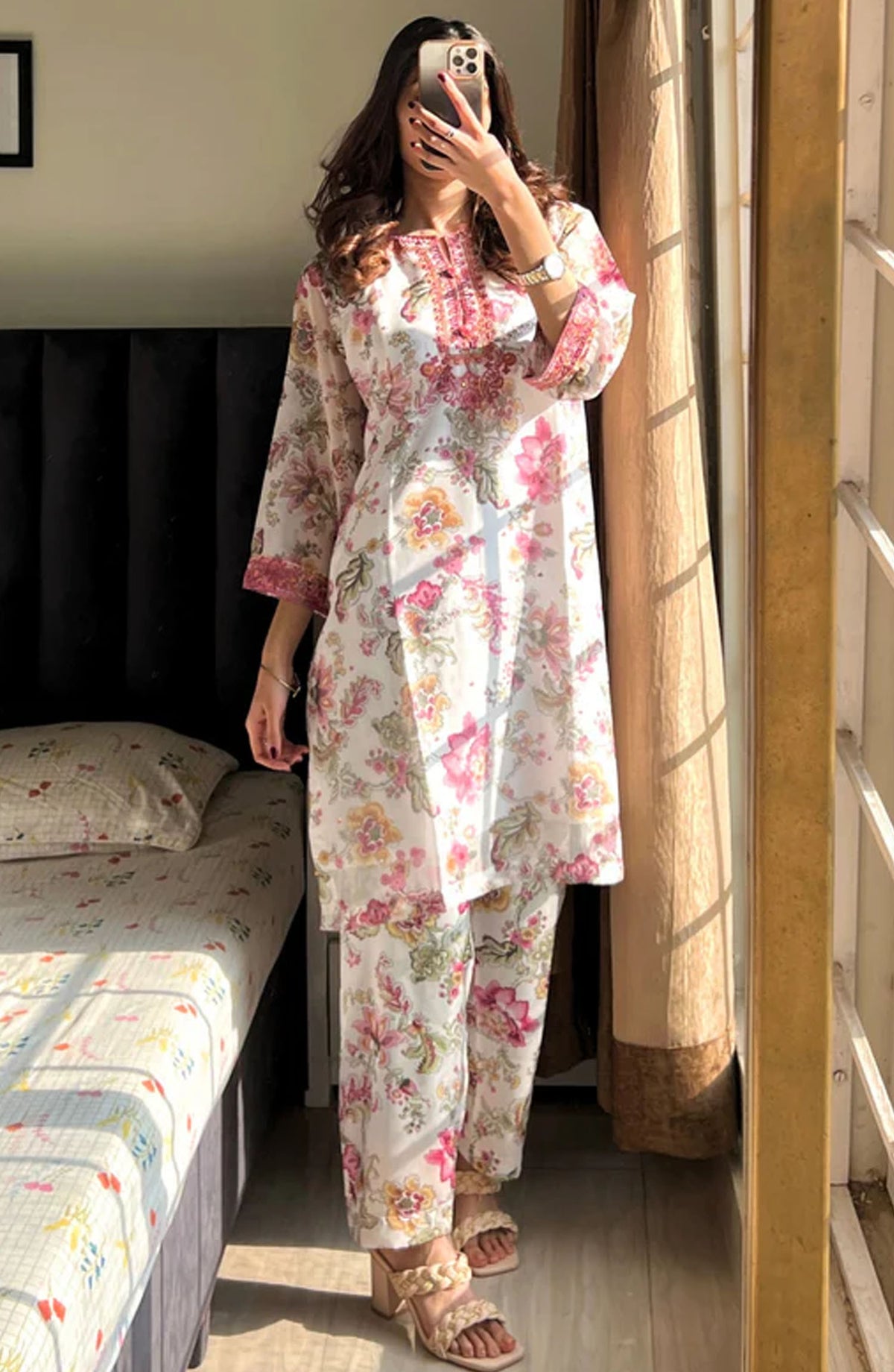 Pret Diaries Embroidered Chiffon Stitched 2 Piece - 50168 - PD25WC - White - Winter Collection