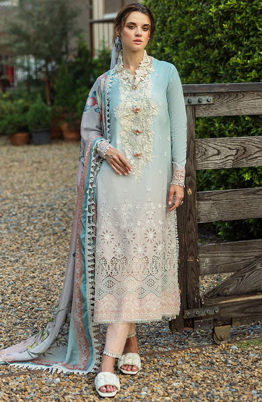 Mushq Chikankari Lawn Unstitched 3 Piece Suit - Casa - MQ25SOC - Blue - Summer Collection