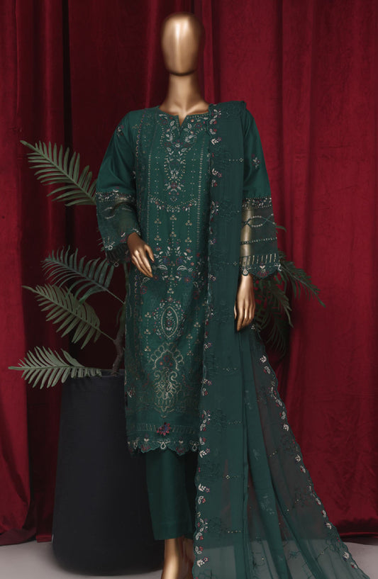 Bin Saeed Embroidered Lawn Stitched 3 Piece Suit - LF36 - BS25LF - Green - Summer Collection