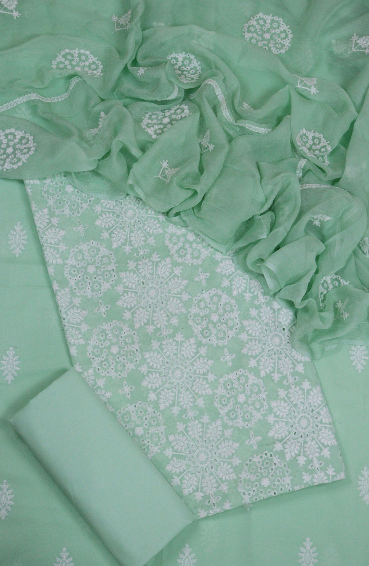 Amna Khadija Chikankari Lawn Unstitched 3 Piece Suit - D-05 - AM25ECL - Green - Summer Collection