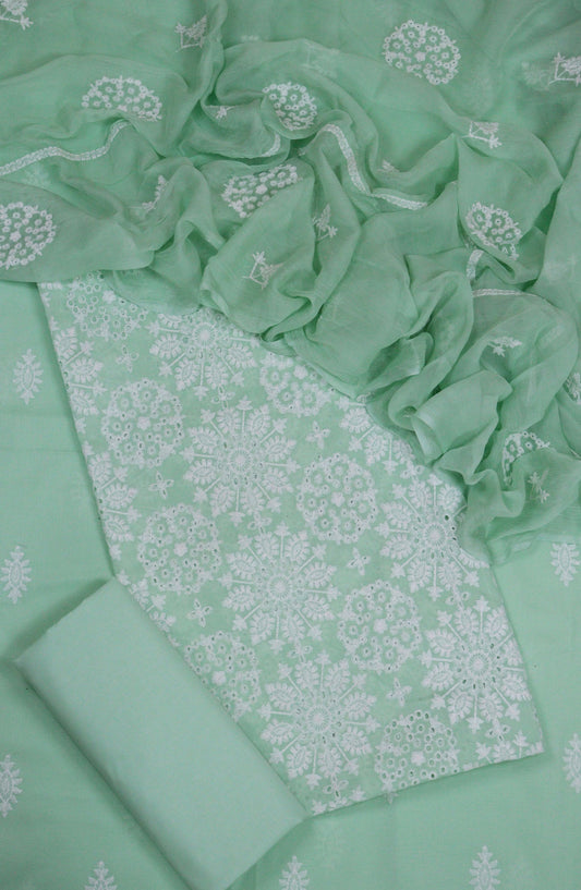 Amna Khadija Chikankari Lawn Unstitched 3 Piece Suit - D-05 - AM25ECL - Green - Summer Collection