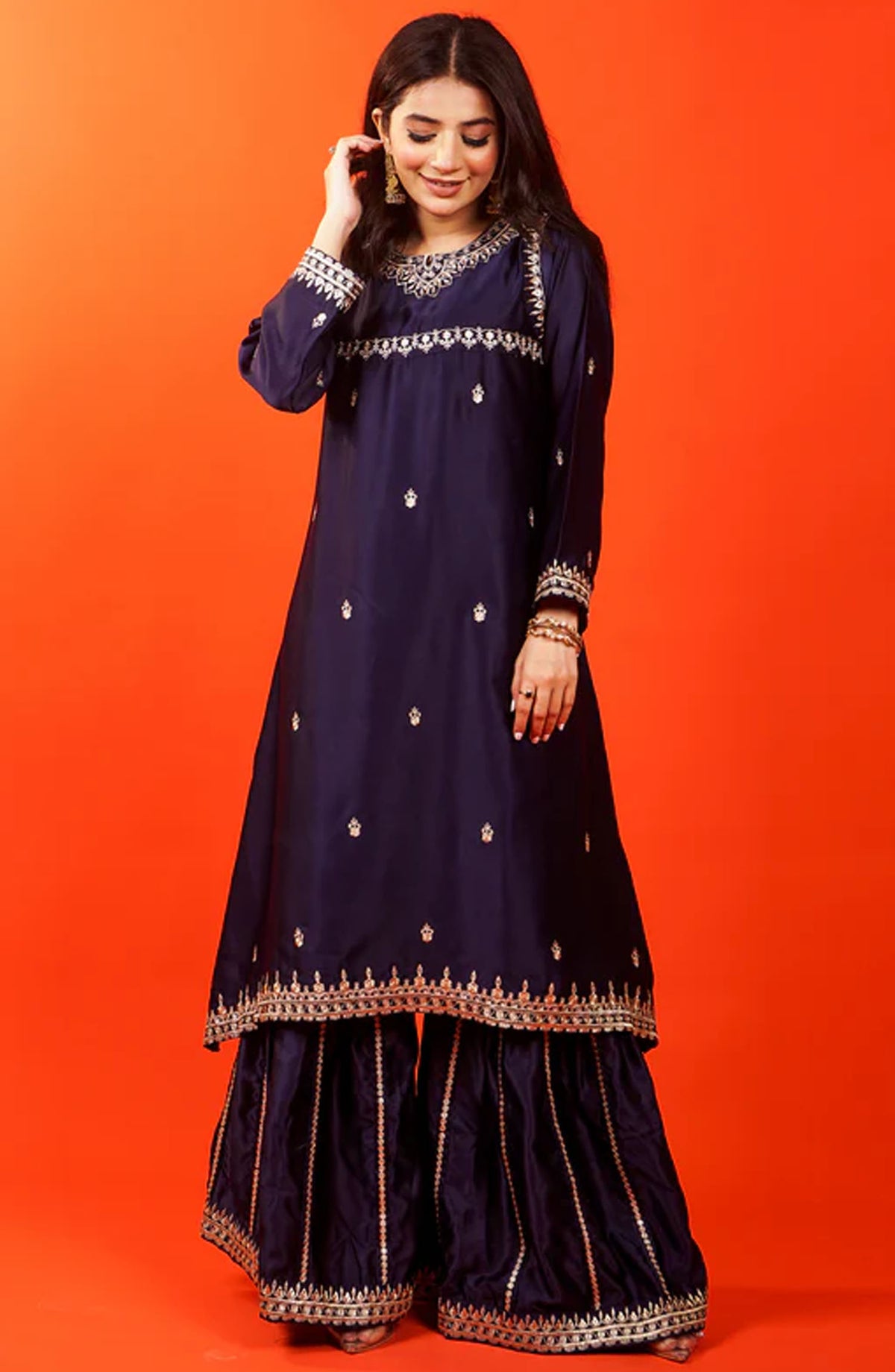 Pret Diaries Embroidered Silk Stitched 2 Piece - 50154 - PD25SC - Blue - Summer Collection