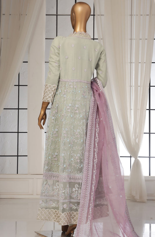 Mahpara by Sadabahar Embroidered Net Stitched 3 Piece Frock - D-01 - SB25MFF - Green - Festive Collection