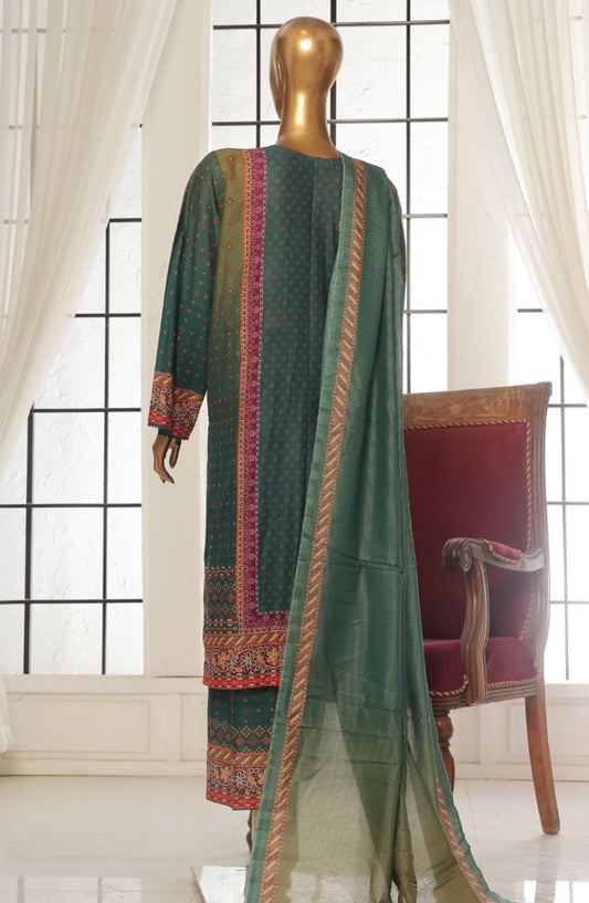 Bin Saeed Printed Lawn Stitched 3 Piece Suit - SM-111 - BS25EPLV2 - Green - Summer Collection