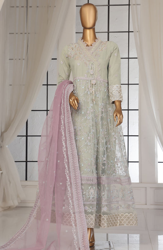 Mahpara by Sadabahar Embroidered Net Stitched 3 Piece Frock - D-01 - SB25MFF - Green - Festive Collection