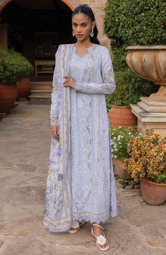 Qline by Qalamkar Chikankari Lawn Unstitched 3 Piece Suit - QM-17 Lyla - Q25QL - Blue - Summer Collection
