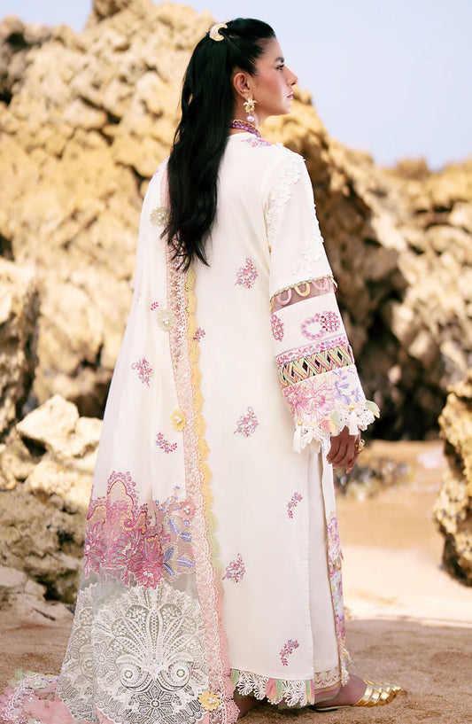 Dastan by AJR Embroidered Lawn Unstitched 3 Piece - Muse - AJR25DL - Off White - Summer Collection
