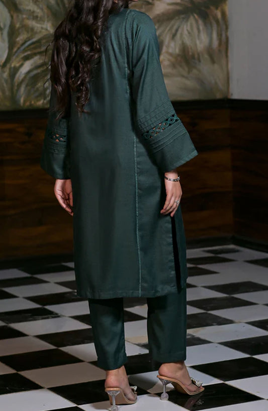 Pret Diaries Embroidered Twill Stitched 3 Piece - 50152 - PD25WC - Green - Winter Collection