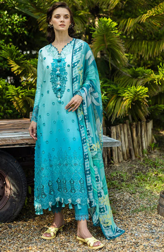 Mushq Chikankari Lawn Unstitched 3 Piece Suit - Amore - MQ25SOC - Blue - Summer Collection