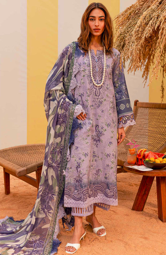 Gardenia by Nureh Chikankari Lawn Unstitched 3 Piece Suit - NSG - 184 - NU25GCL - Purple - Summer Collection