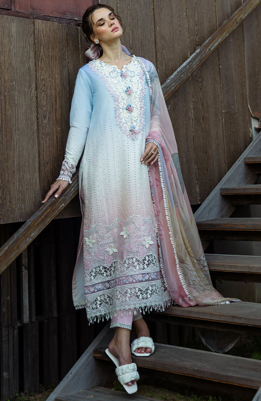 Mushq Chikankari Lawn Unstitched 3 Piece Suit - Purezza - MQ25SOC - Blue - Summer Collection