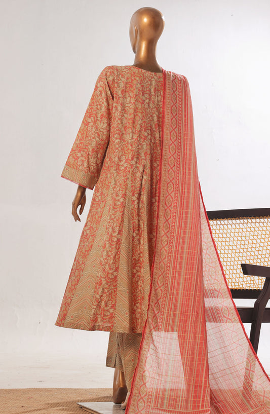 Bin Saeed Printed Lawn Stitched 3 Piece Frock - D-07 - BS25PPFC - Pink - Summer Collection